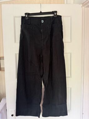 Anthropologie Black Wide-Leg Colette Pant